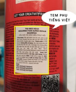 TIGI đỏ chính hãng: Tem phụ tiếng Việt