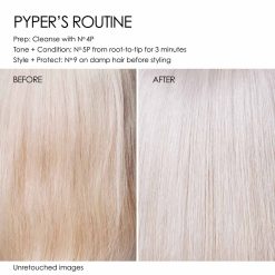 Dầu xả tím Olaplex No.5P - trước và sau khi sử dụng