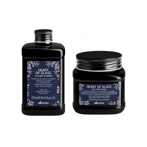 Dầu gội xả Davines Heart Of Glass Silkening làm sạch tóc màu vàng sáng