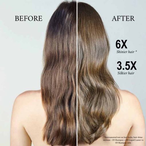 Dung dịch tạo bóng tức thì Davines Oi Liquid Luster trước và sau khi sử dụng