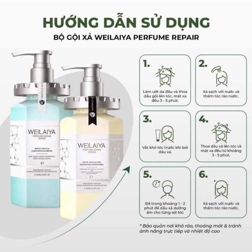 Hướng dẫn sử dụng Dầu gội xả phục hồi đa tầng Weilaiya chiết xuất nấm Truffle