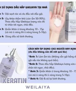 Hướng dẫn sử dụng hấp đa tầng phục hồi liên kết tóc Weilaiya X2 Keratin 450ml